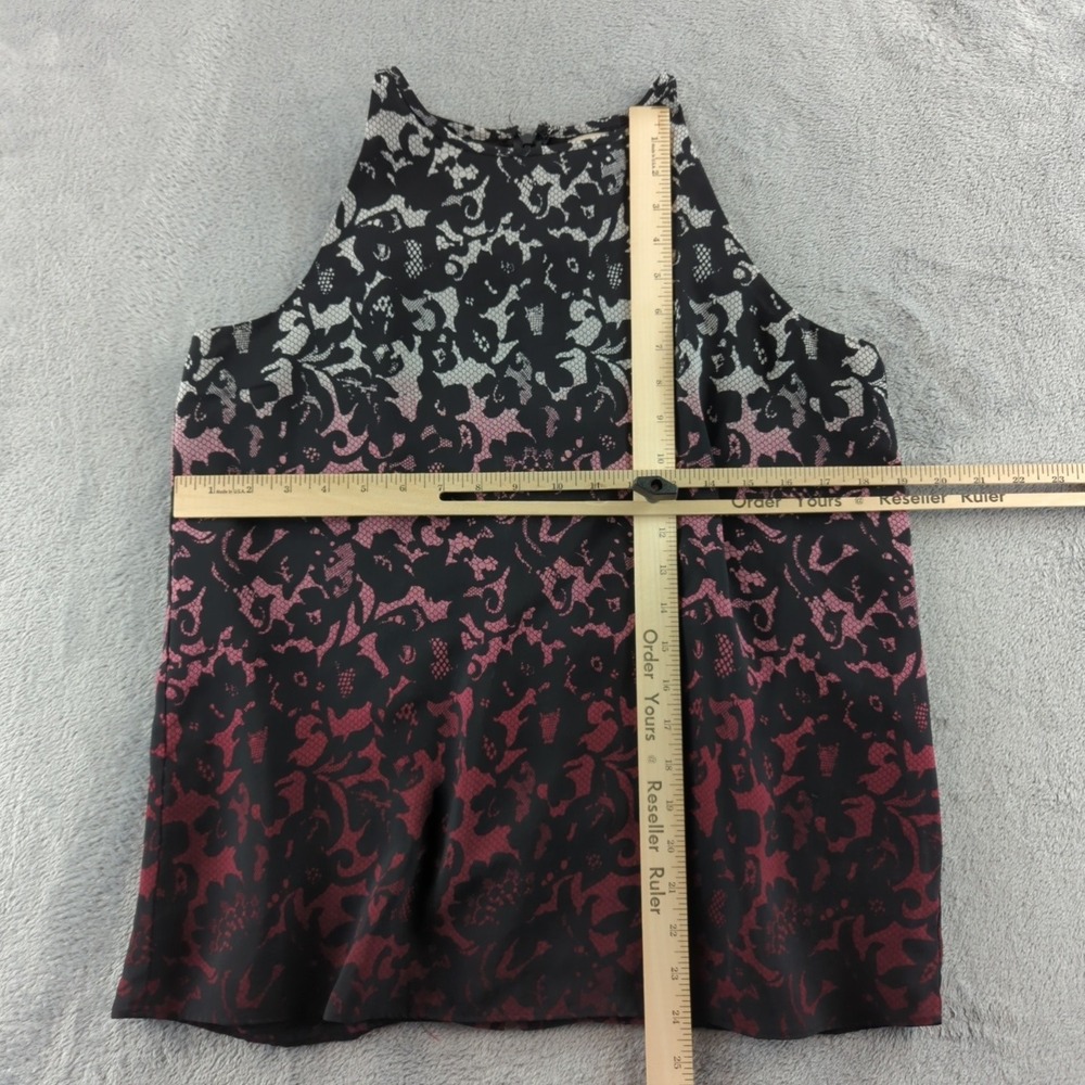 Sleeveless Blouse Womens Medium Lace Overlay Floral Elegant Top - Picture 5 of 8